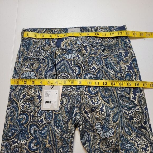 Marella Sport Avorio Navy Trousers Cropped Pants Paisley Pattern Jeans Women's - Picture 11 of 12